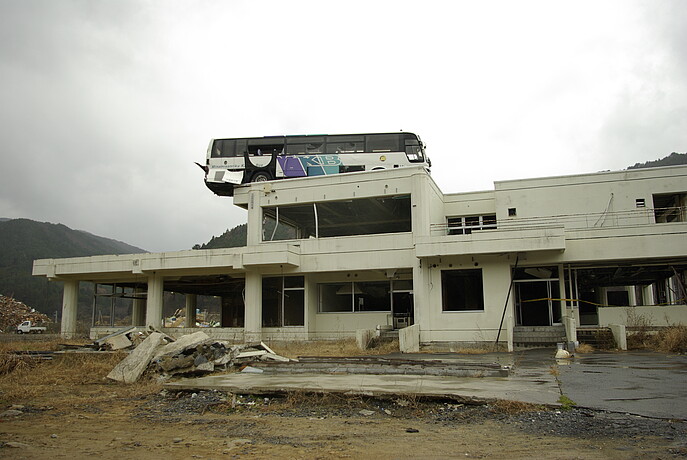 Situation catastrophique suite au tsunami lié au séisme de Tohoku, 2011.